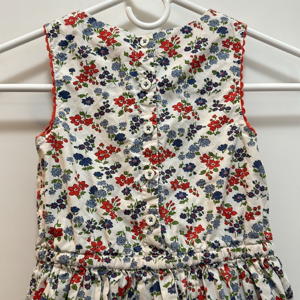 Mini Boden White Floral Sundress with Red and Blue Flowers - Picture 6 of 7
